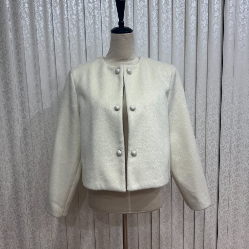 Commense Fuzzy Button Short Wool Coat NWT, Size S… - image 11